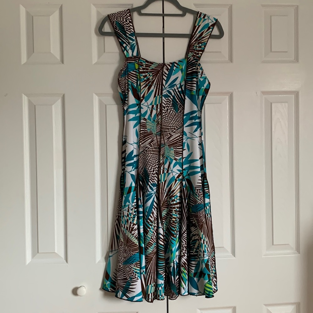 Tropical Teal & Brown Sundress